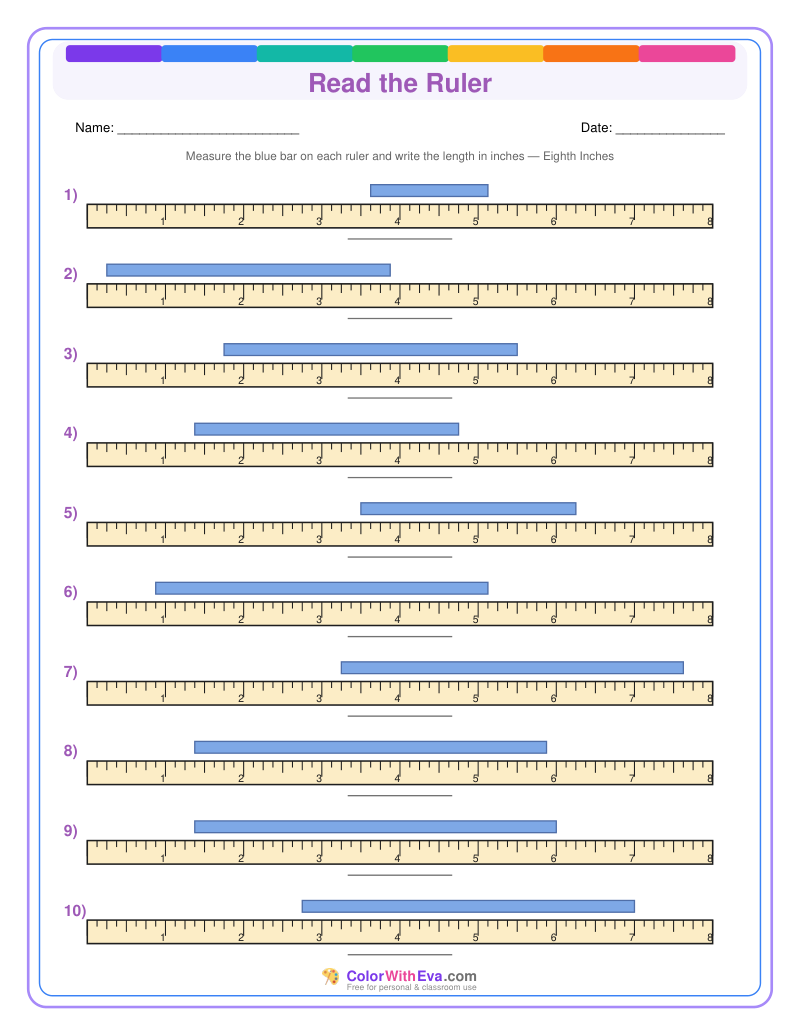 Ruler Measurement Practice: Level 4 (Set 2) thumbnail