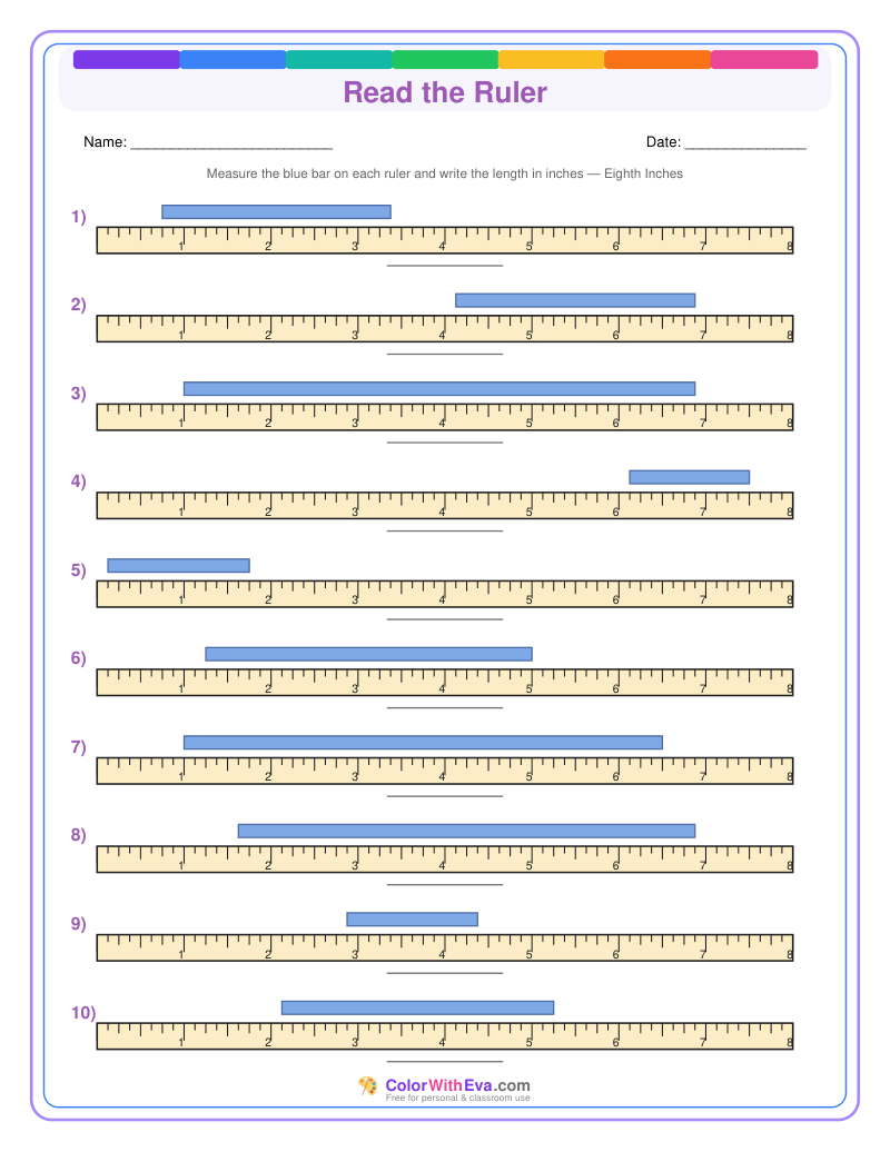 Ruler Measurement Practice: Level 4 (Set 3) thumbnail