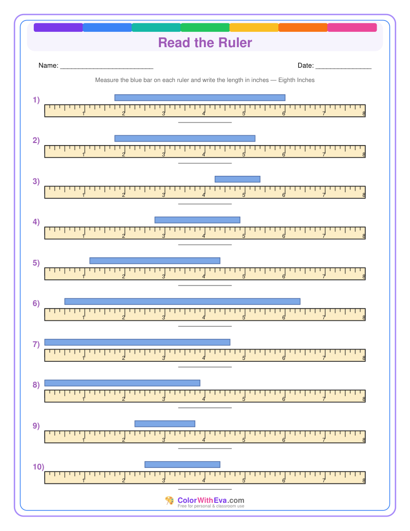 Ruler Measurement Practice: Level 4 (Set 4) thumbnail