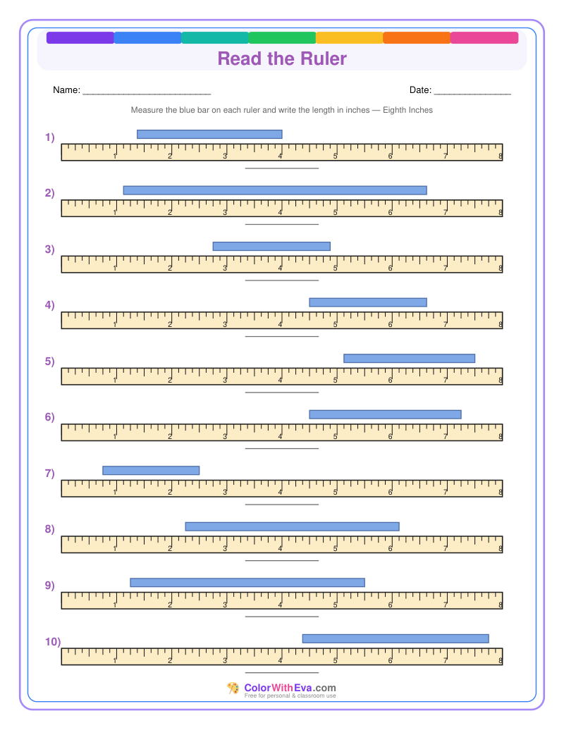 Ruler Measurement Practice: Level 4 (Set 5) thumbnail