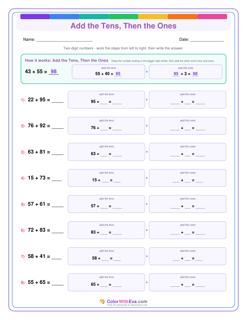 Add the Tens, Then the Ones: Addition Level 2 (Set 2) thumbnail