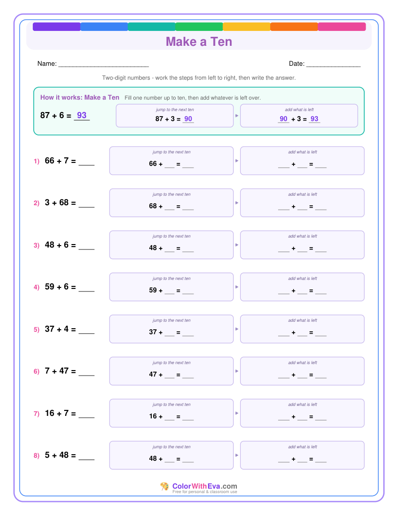 Make a Ten: Addition Level 2 (Set 1) thumbnail