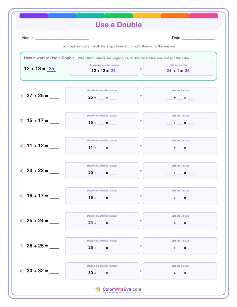 Use a Double: Addition Level 2 (Set 2) thumbnail