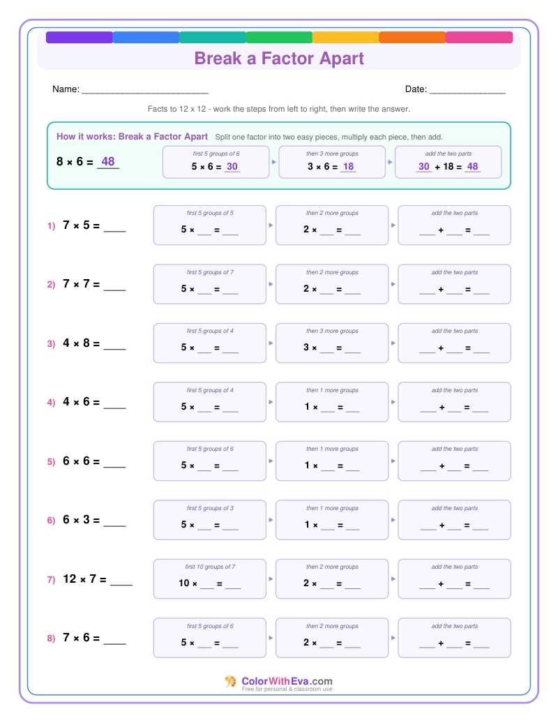 Break a Factor Apart: Multiplication Level 2 (Set 2) thumbnail