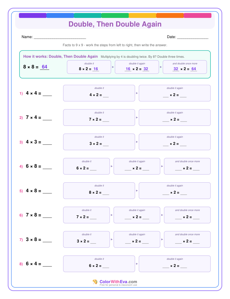 Double, Then Double Again: Multiplication Level 1 (Set 1) preview