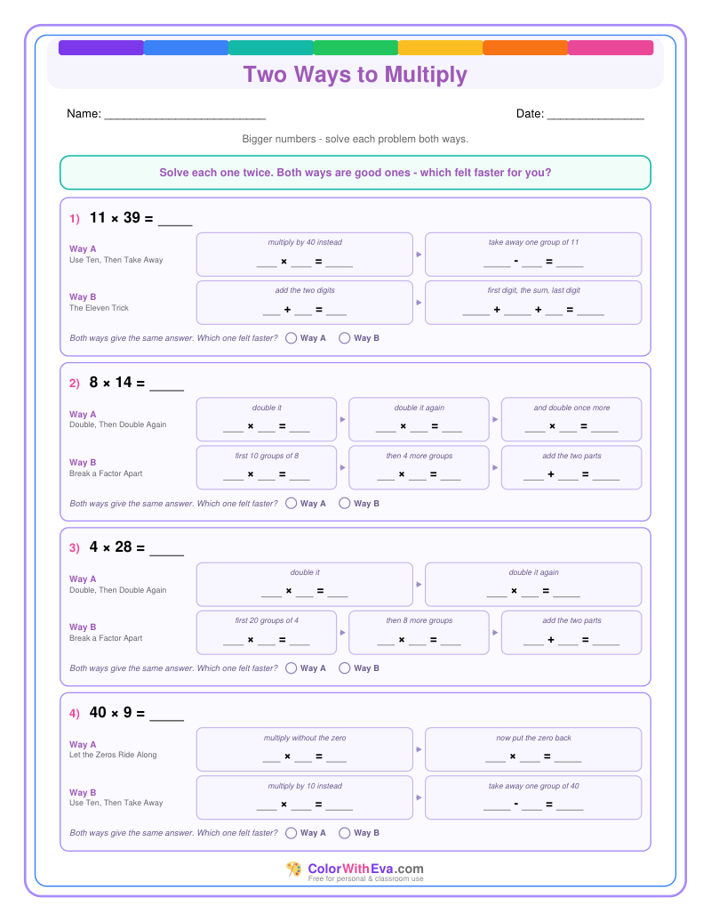 Two Ways to Multiply: Level 3 (Set 2) thumbnail