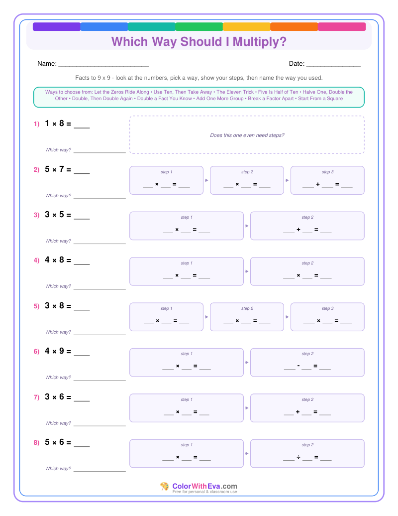 Which Way Should I Multiply? Level 1 (Set 1) thumbnail