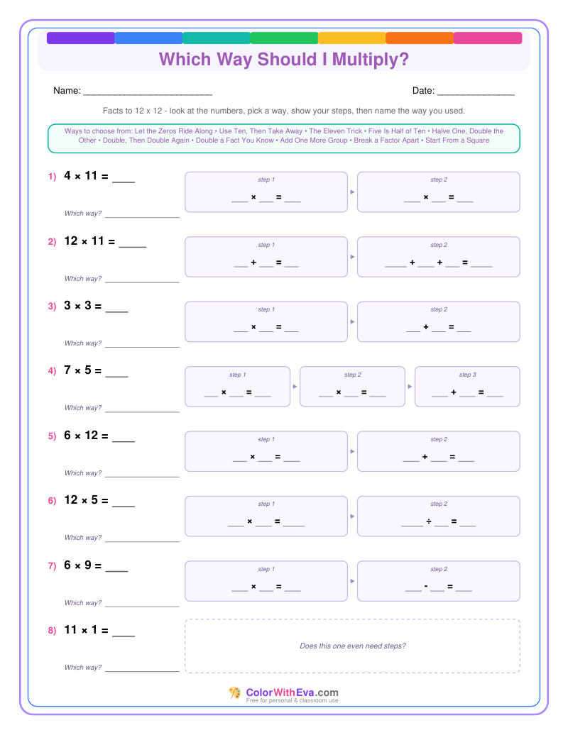 Which Way Should I Multiply? Level 2 (Set 2) thumbnail