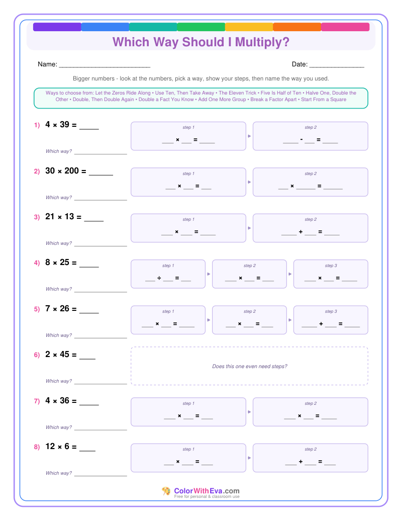 Which Way Should I Multiply? Level 3 (Set 2) thumbnail