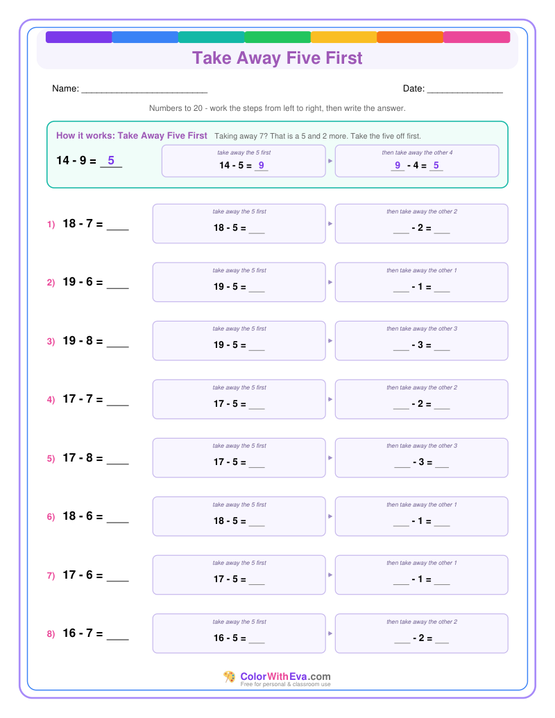 Take Away Five First: Subtraction Level 1 (Set 1) thumbnail
