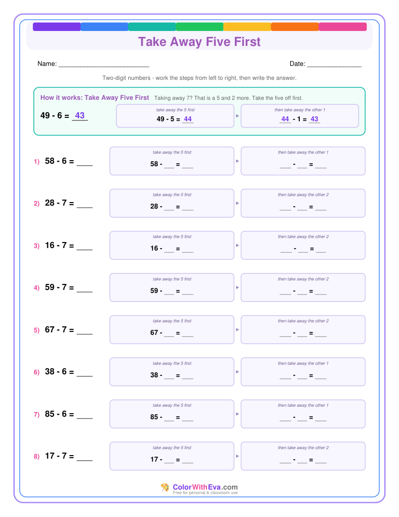 Take Away Five First: Subtraction Level 2 (Set 1) thumbnail