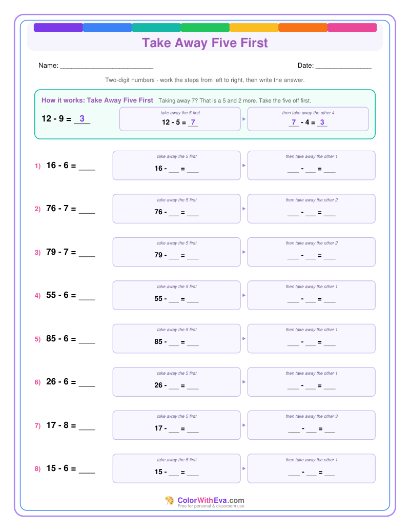 Take Away Five First: Subtraction Level 2 (Set 2) thumbnail