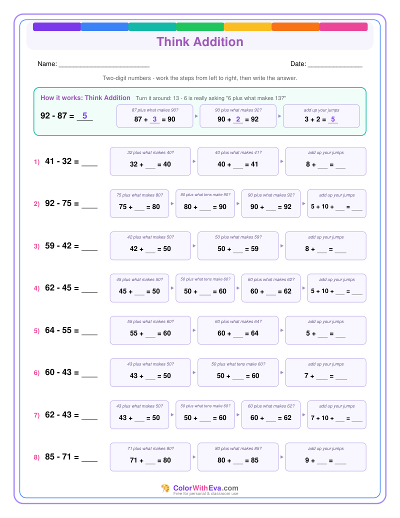 Think Addition: Subtraction Level 2 (Set 1) thumbnail