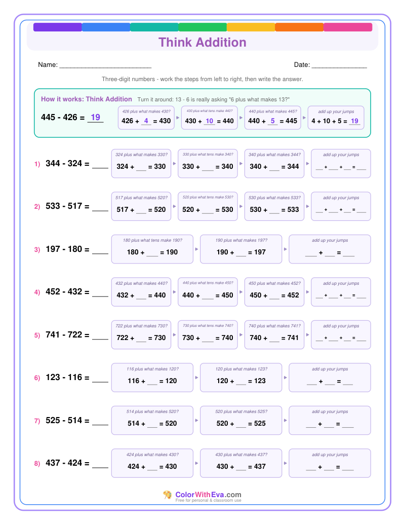 Think Addition: Subtraction Level 3 (Set 1) thumbnail