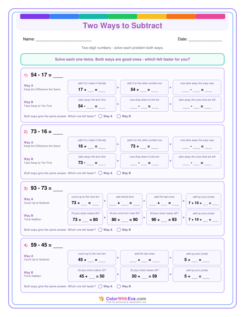 Two Ways to Subtract: Level 2 (Set 2) thumbnail