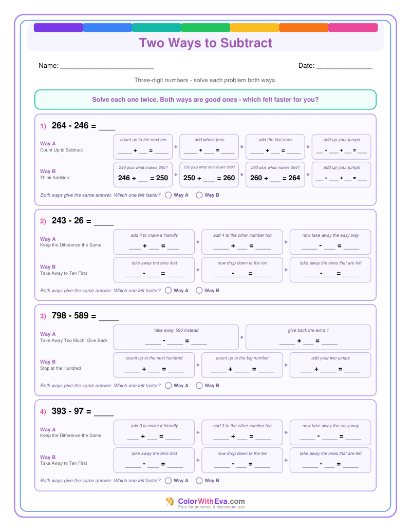 Two Ways to Subtract: Level 3 (Set 2) thumbnail
