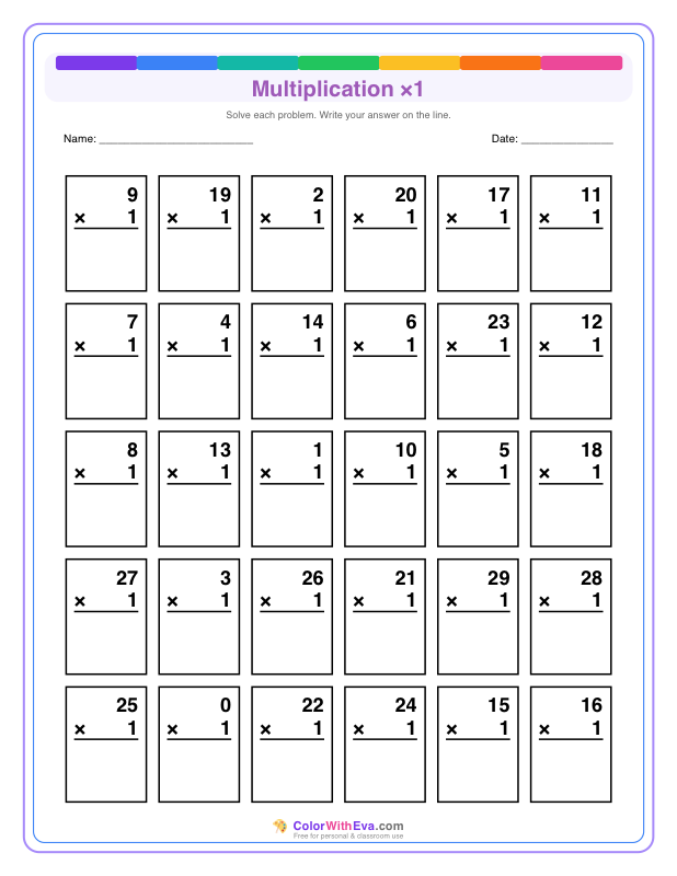 Multiply by 1 (Set 1) thumbnail