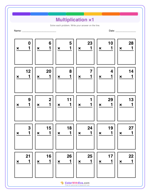 Multiply by 1 (Set 2) thumbnail