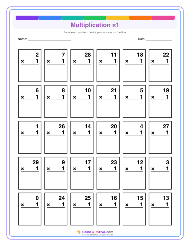 Multiply by 1 (Set 3) thumbnail