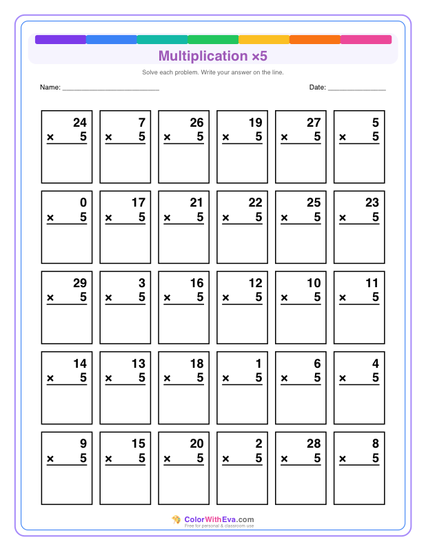 Multiply by 5 (Set 3) thumbnail