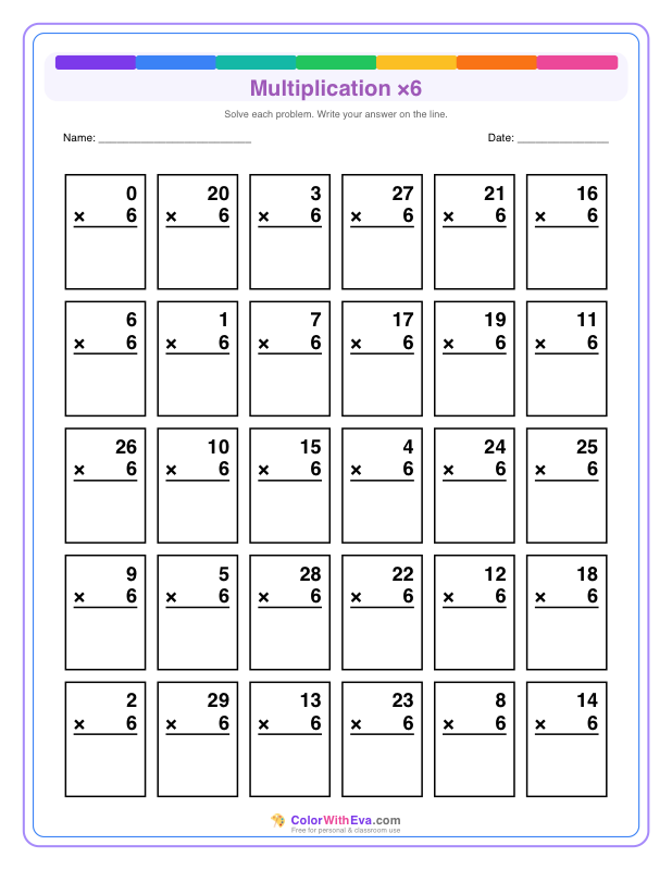 Multiply by 6 (Set 1) thumbnail