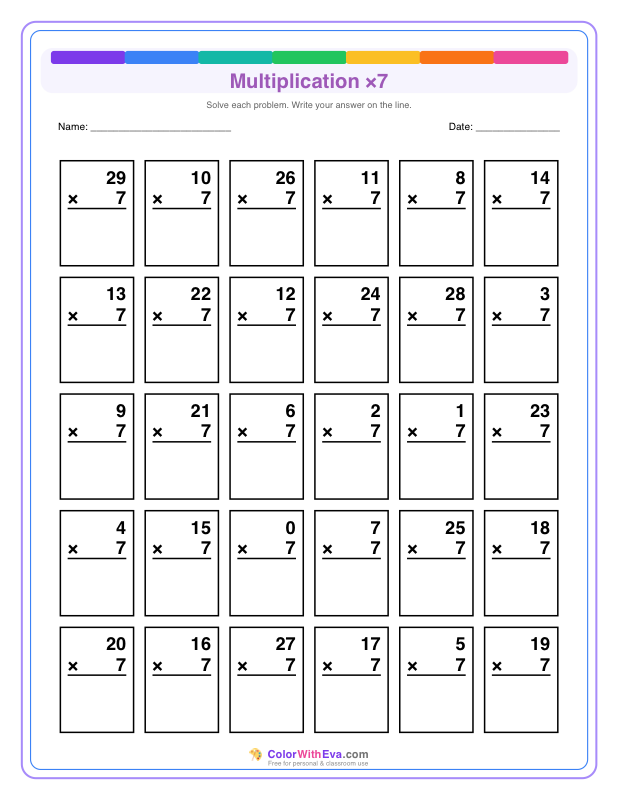 Multiply by 7 (Set 3) thumbnail