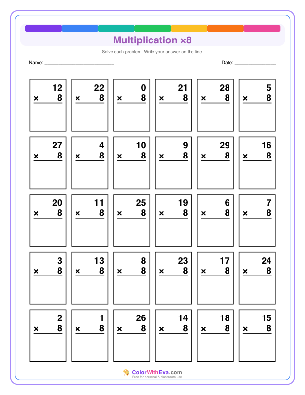 Multiply by 8 (Set 1) thumbnail