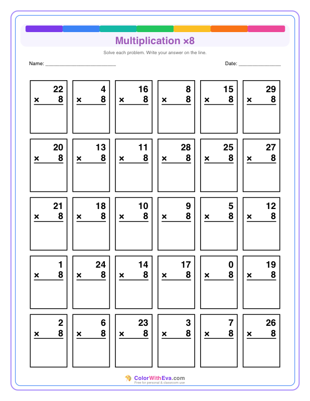 Multiply by 8 (Set 2) thumbnail