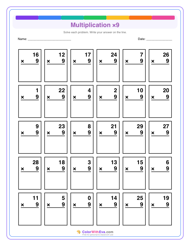 Multiply by 9 (Set 1) thumbnail