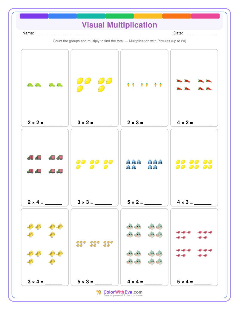 Visual Multiplication: Level 1 (Set 3) thumbnail