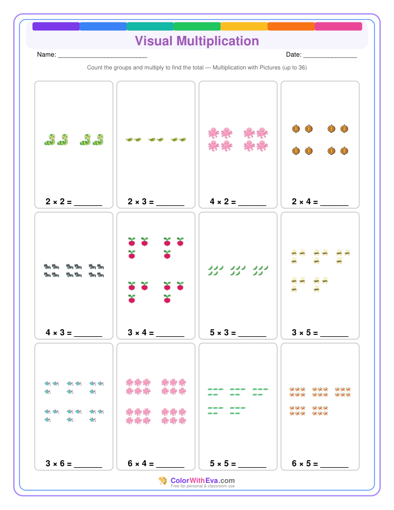 Visual Multiplication: Level 3 (Set 1) thumbnail