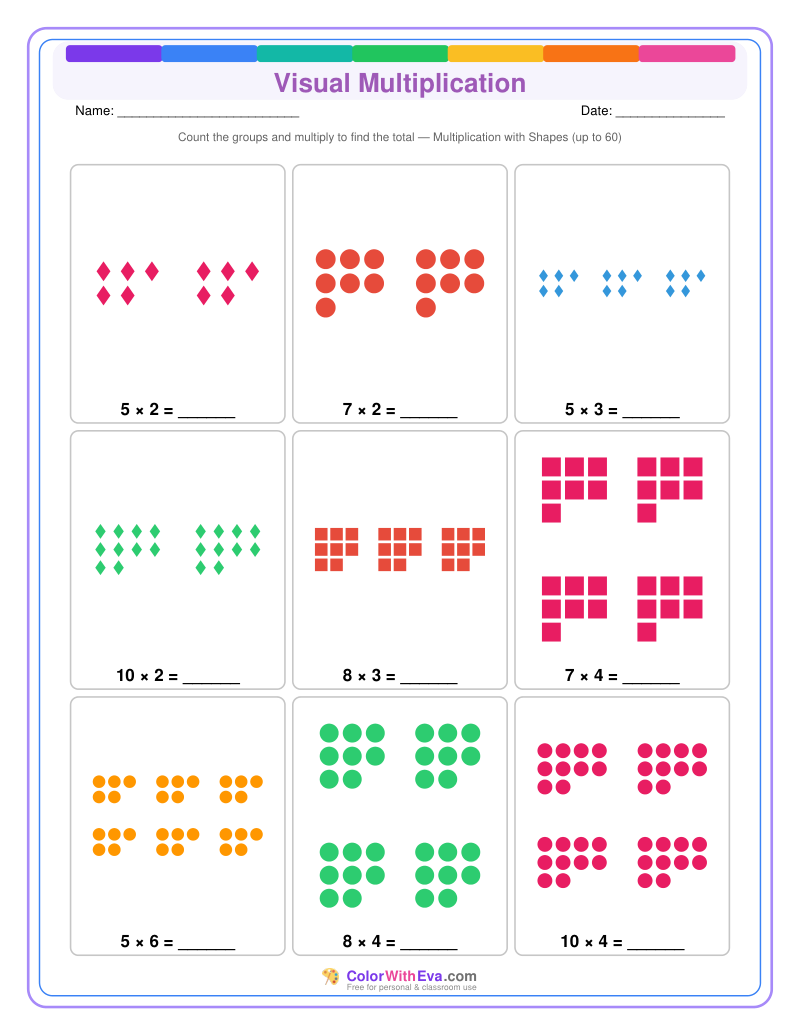 Visual Multiplication: Level 5 (Set 4) thumbnail