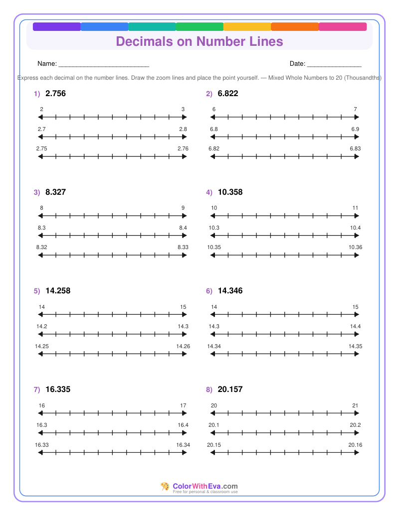 Decimals on Number Lines: Level 4 (Set 1) thumbnail
