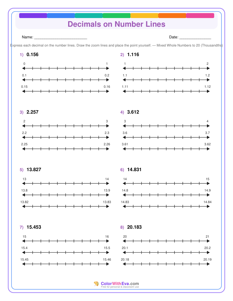 Decimals on Number Lines: Level 4 (Set 4) thumbnail