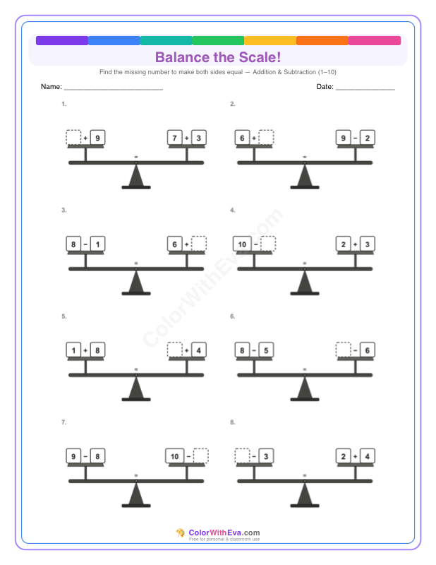 Balance the Scale: Mixed Easy Level 1 (Set 1) thumbnail