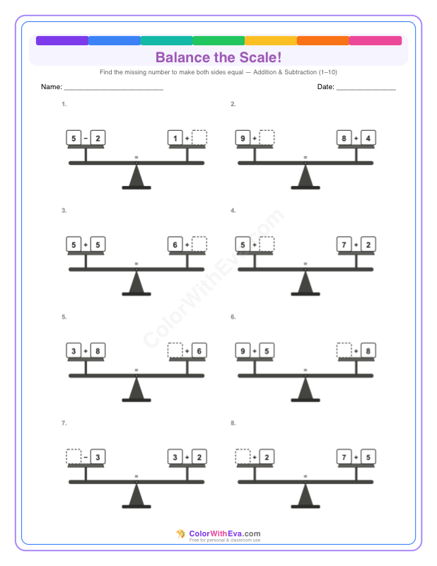 Balance the Scale: Mixed Easy Level 1 (Set 3) thumbnail
