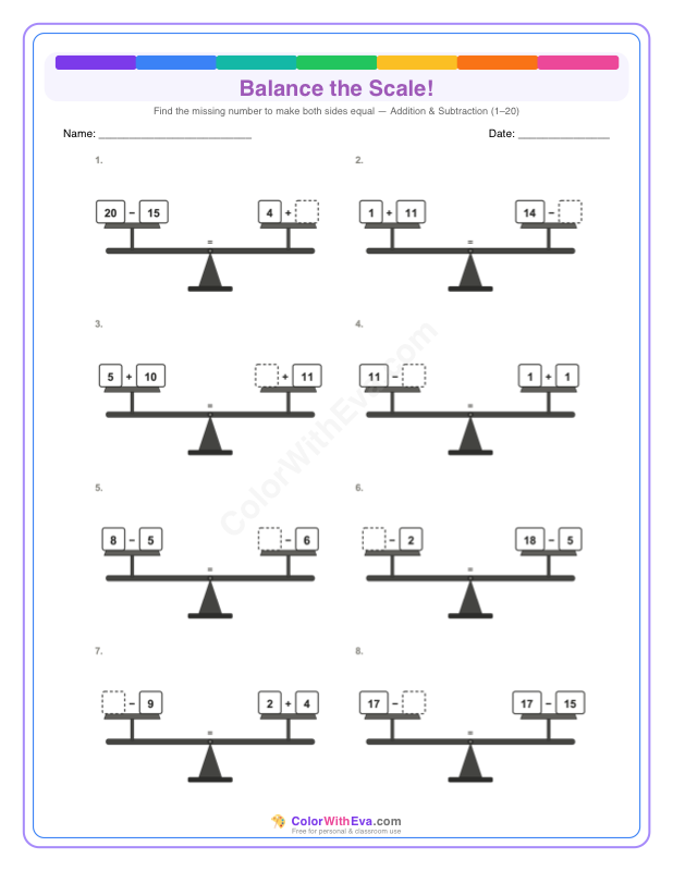 Balance the Scale: Mixed Easy Level 2 (Set 1) thumbnail