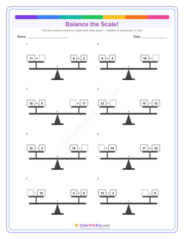 Balance the Scale: Mixed Easy Level 2 (Set 2) thumbnail
