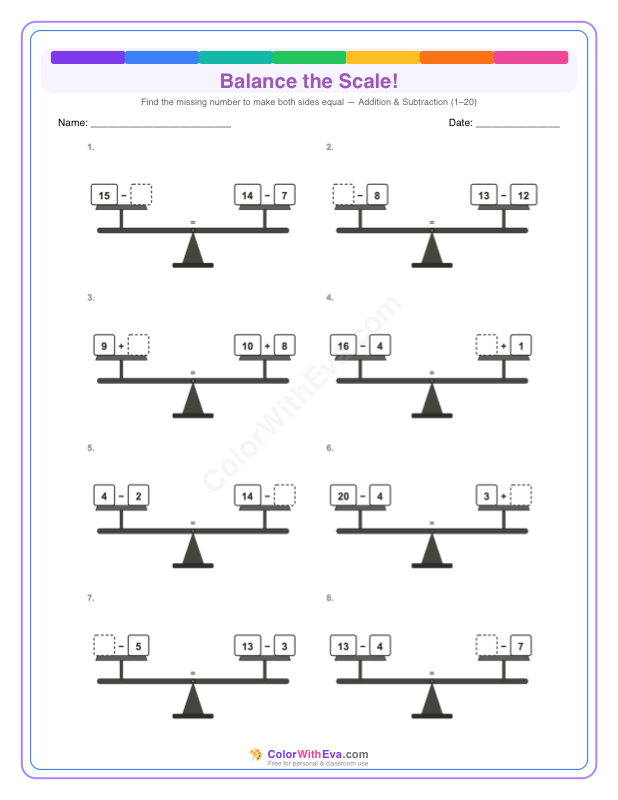 Balance the Scale: Mixed Easy Level 2 (Set 3) thumbnail