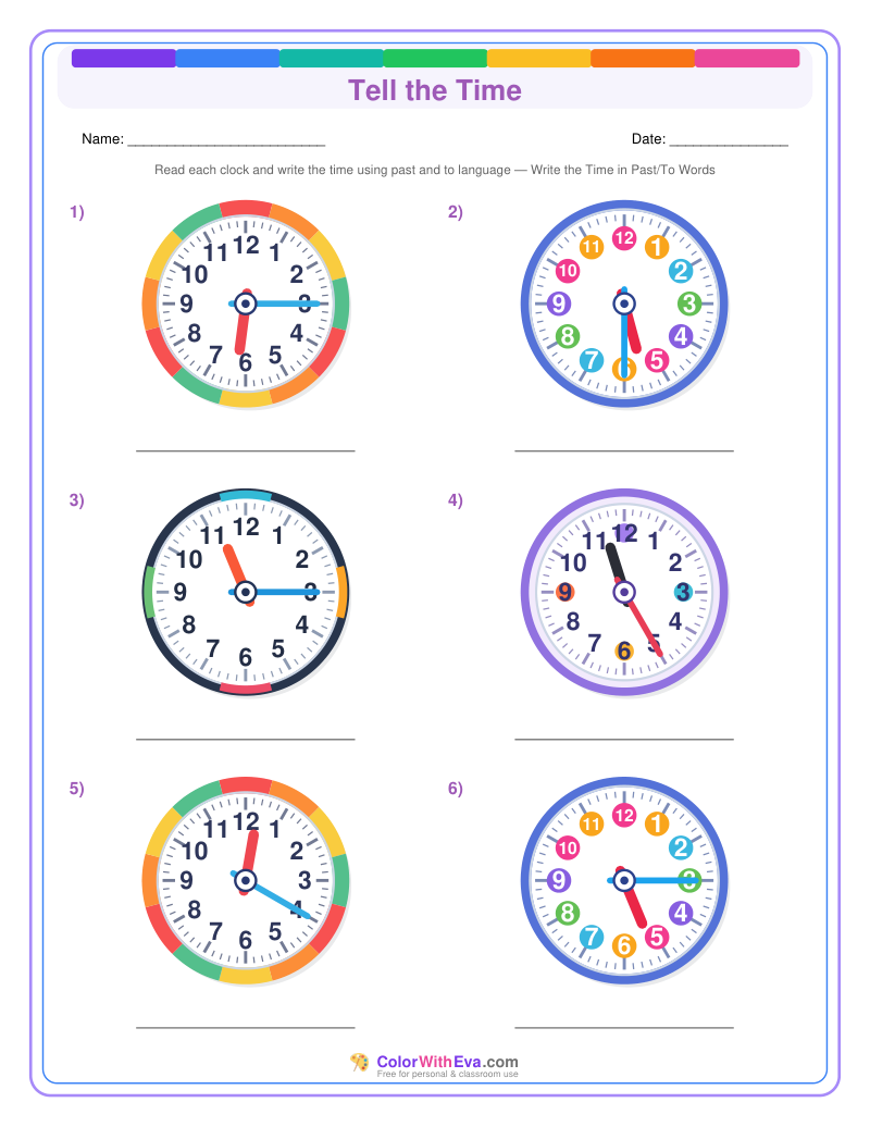 Telling Time: Five-Minute Past and To (Set 1) preview