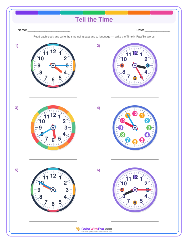 Telling Time: Five-Minute Past and To (Set 2) preview
