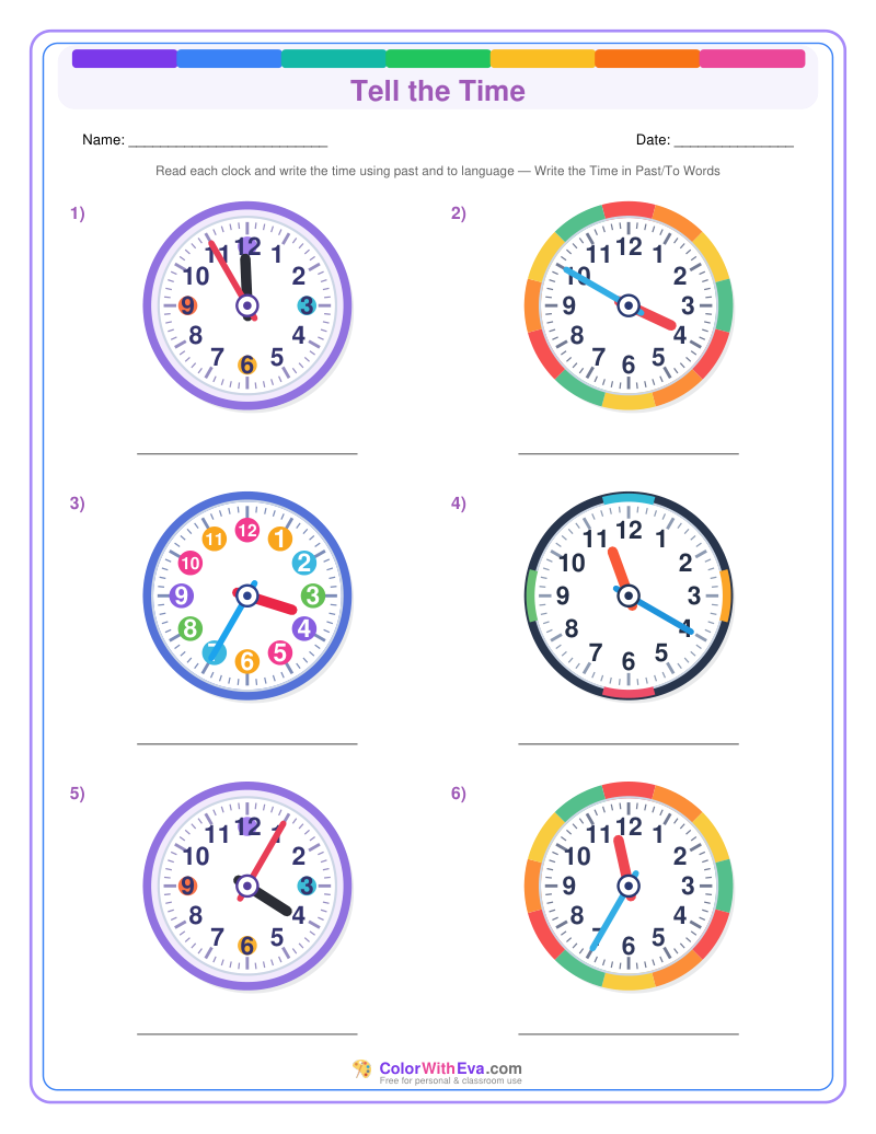 Telling Time: Five-Minute Past and To (Set 3) preview