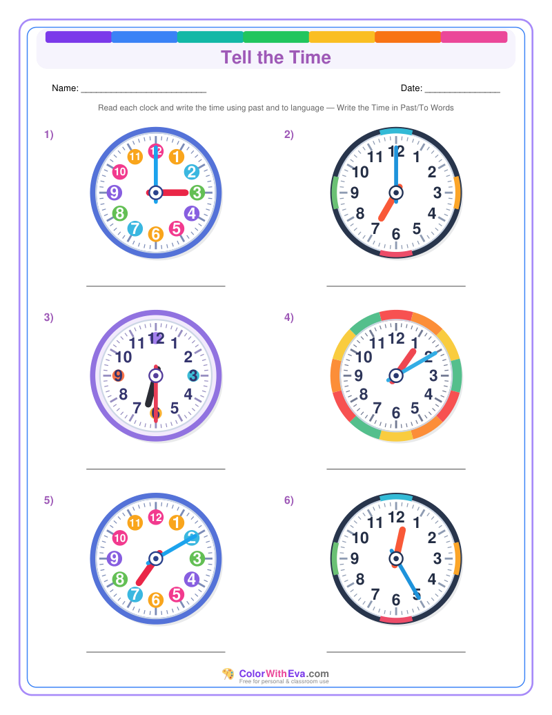 Telling Time: Five-Minute Past and To (Set 4) preview