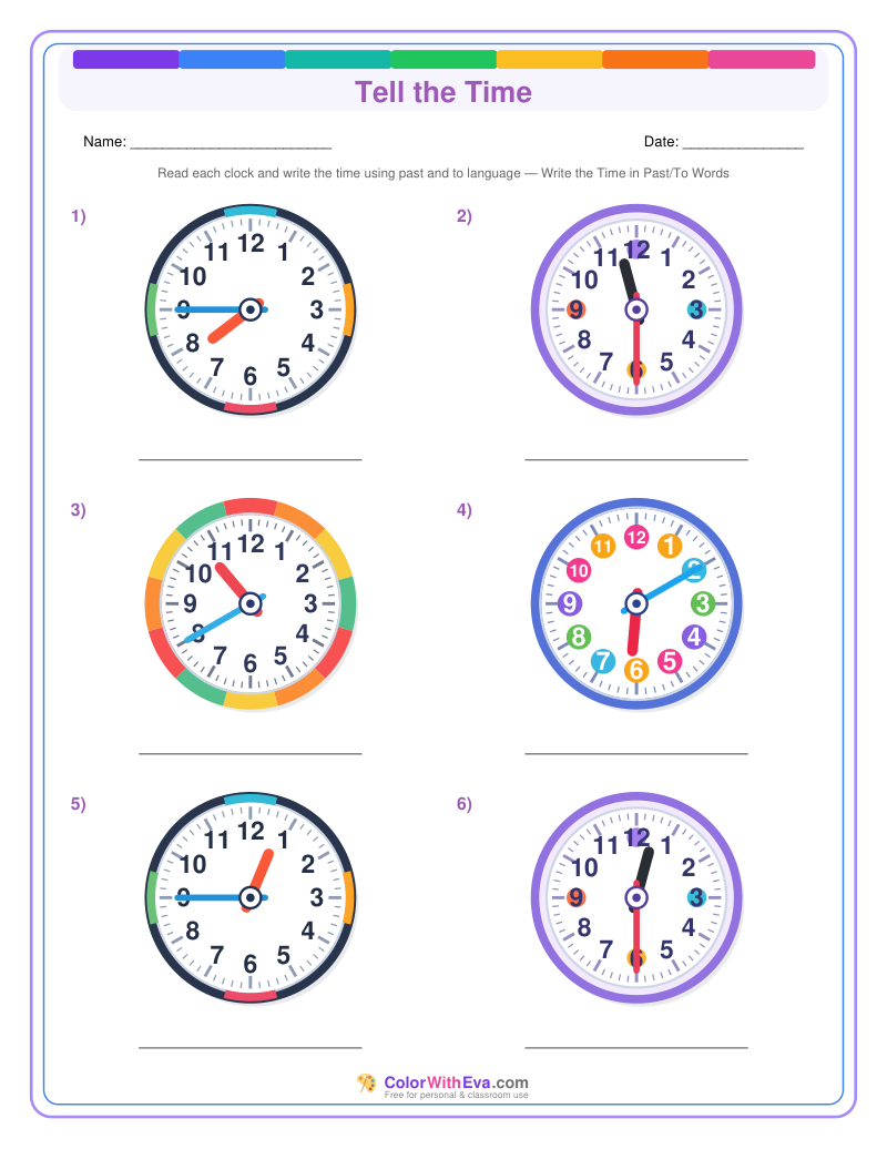 Telling Time: Five-Minute Past and To (Set 5) preview