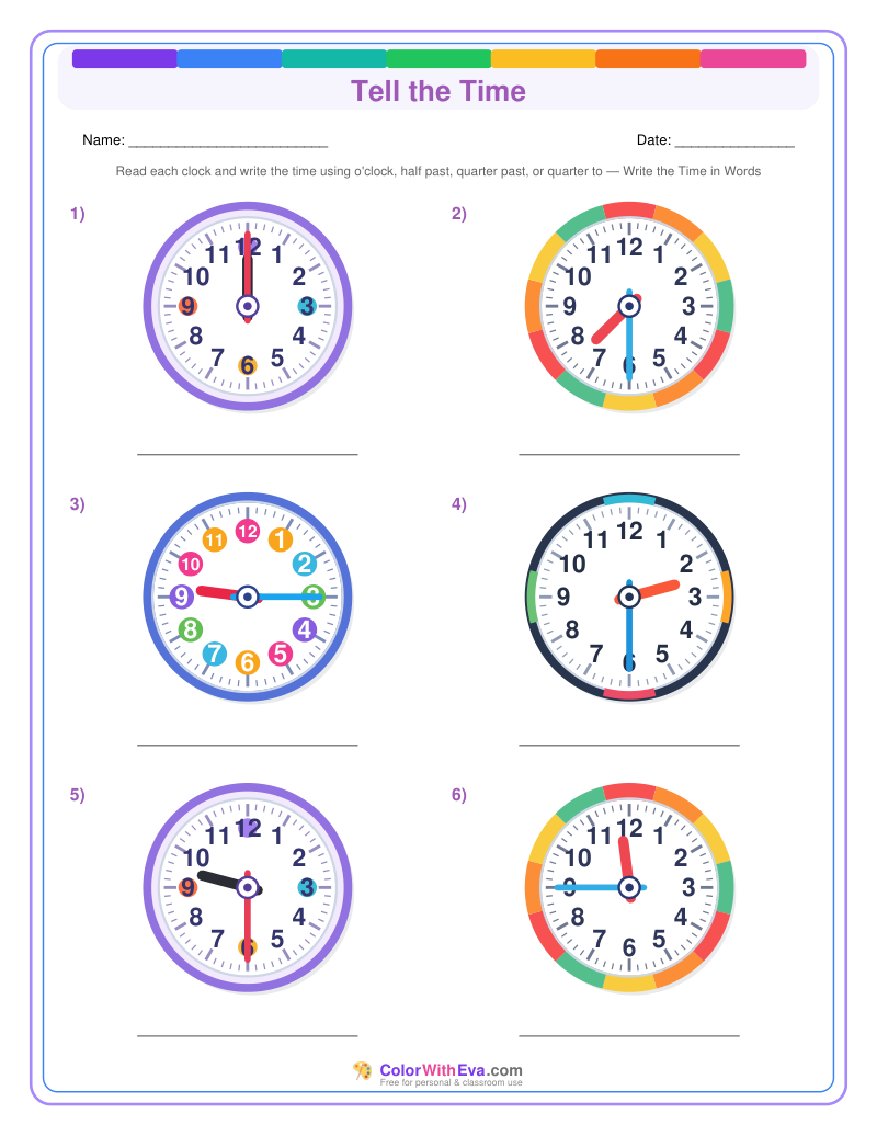 Telling Time: Quarter Past and Quarter To (Set 2) preview