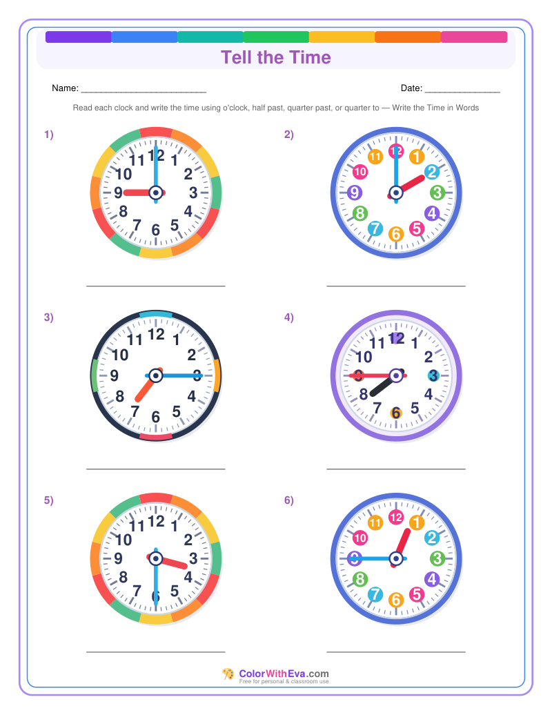 Telling Time: Quarter Past and Quarter To (Set 3) preview