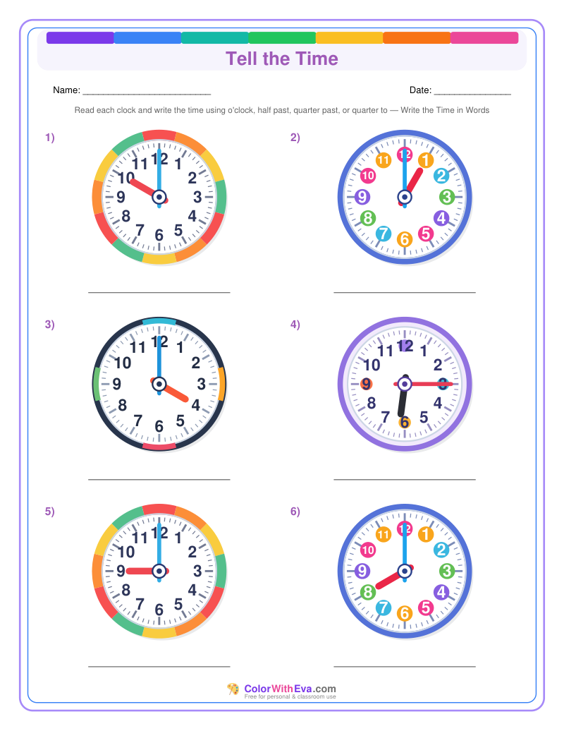 Telling Time: Quarter Past and Quarter To (Set 4) preview