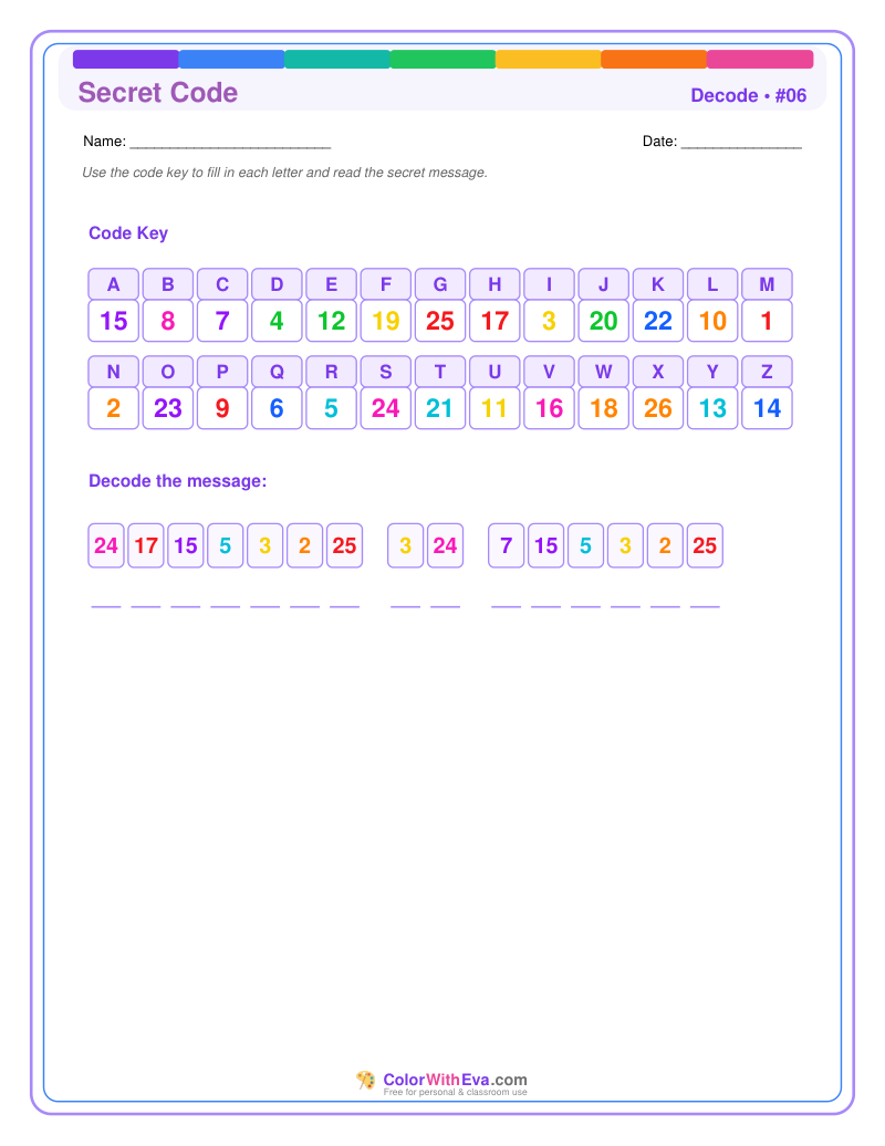 Secret Code Puzzle #06 preview