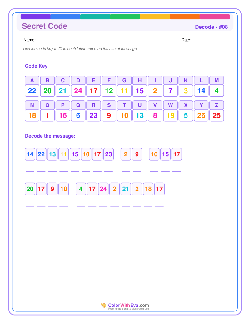 Secret Code Puzzle #08 preview