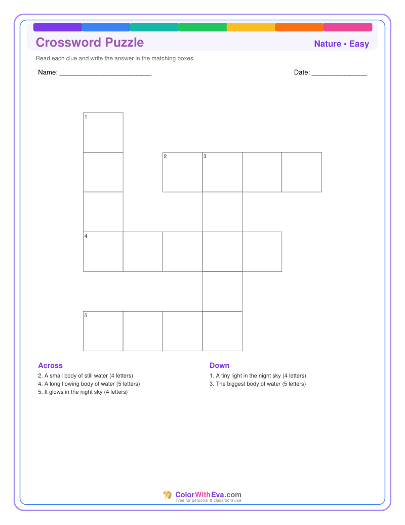 Nature Crossword Puzzle - Easy #2 preview